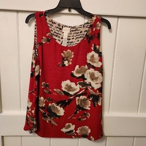 Chico's reversible red floral tank